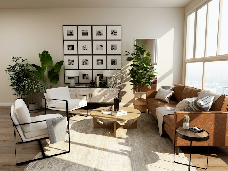 Warm minimalist living room
